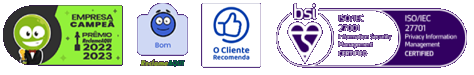 Prêmio Reclame Aqui 2022 e 2023, Reclame Aqui Bom, O Cliente Recomenda e certificações BSI ISO/IEC 27001 e 27701